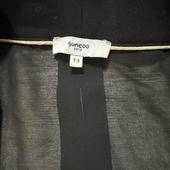 SUNCOO Semi-Sheer Blazer with Metallic Piping and Zipper Pockets - Picture 3 of 4